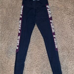 Black and Maroon Leggings with PINK Logo